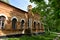 The building of an old Ukrainian school, built of red brick