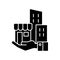 Building ownership black glyph icon