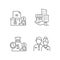 Building ownership linear icons set