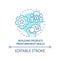 Building people procurement skills turquoise concept icon
