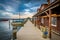 Building and pier at sunset, on the Potomac River waterfront, in