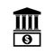 Building with pillars, money in cash, dollar, piles, stacks of dollars banknotes, symbol of economy growth, progress, profit,