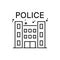 Building police icon. Simple line, outline  of law and justice icons for ui and ux, website or mobile application