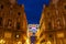 Building of the Quattro Canti square at sunset, Palermo