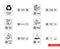 Building recycling signs icon set of outline types. Isolated vector sign symbols. Icon pack