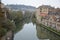 building reflection on the river avon in bath