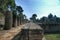 Building remains at ancient Olympia archaeological site in Greece