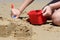 Building Sandcastles on Beach