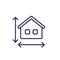 building size line icon with a house