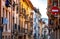 Building in Spain. Architecture in city. Urban building in residential area in Spain. Street view in Europe. Travel in Spain