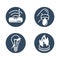 building systems set of flat icons