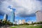 the Building of Tampa Downtown and thunder cloud