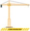 Building tower crane. Heavy construction machines. Vector illustration