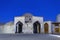 The building of the traditional covered Bazaar Toki Telpakfurushon Dome of tradespeople of headdress in Bukhara at night. Bukhar