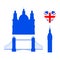 Building of United Kingdom, London travel icon landmark. City architecture England. Great Britain travel sightseeing
