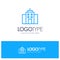 Building, User, Office, Interface Blue Outline Logo Place for Tagline