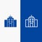 Building, User, Office, Interface Line and Glyph Solid icon Blue banner Line and Glyph Solid icon Blue banner