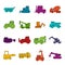 Building vehicles icons doodle set