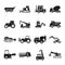 Building vehicles icons set, simple style