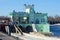 The building of the Volkhov hydroelectric power station close-up on a spring day