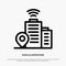 Building, Wifi, Location Line Icon Vector