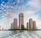 Buildings along Sumida river, Japan