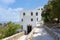 The buildings around the cave of the Apocalypse of Saint John in Patmos island, Dodecanese, Greece