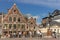 Buildings around St. Michael Bridge. Ghent. Belgium