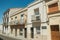 Buildings with balconies in a quiet street of Merida