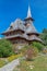 Buildings in the Barsana monastic complex, Maramures, Romania