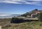 The buildings, the beach Langosteira and the nature of Fisterra, the final destination in the Camino de Fisterra, Spain.