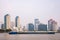 Buildings and boat along the Huangpu river