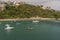 Buildings and boats in Santa Cruz Huatulco Mexico