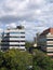 Buildings in Caura street of Puerto Ordaz, Venezuela.