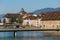 Buildings of the city of Solothurn along the Aare river