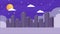 buildings cityscape night scene animation