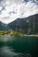 buildings in cozy village Flam at Aurlandsfjord (Aurlandsfjorden) Norway