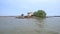 Buildings damaged by exposure to tidal water on the beach