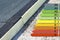 Buildings energy efficiency concept image with roof thermal insulation and polystyrene panels covered with waterproof membrane