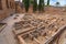 Buildings foundations at Plaza de Armas inside Alcazaba area of Alhambra fortress - Granada, Andalusia, Spain