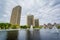 Buildings and fountains at Empire State Plaza, in Albany, New York