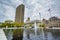 Buildings and fountains at Empire State Plaza, in Albany, New York