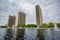 Buildings and fountains at Empire State Plaza, in Albany, New York