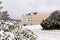 Buildings on the Goethe Square in winter