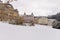 Buildings on the Goethe Square in winter