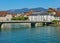 Buildings of the historic part of the city of Solothurn and the Aare river