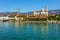 Buildings of the historic part of the city of Solothurn along the Aare river