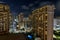 The buildings of Honolulu, Hawaii, lit up at night