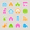 Buildings icon set