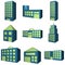 Buildings Icon Set in 3d